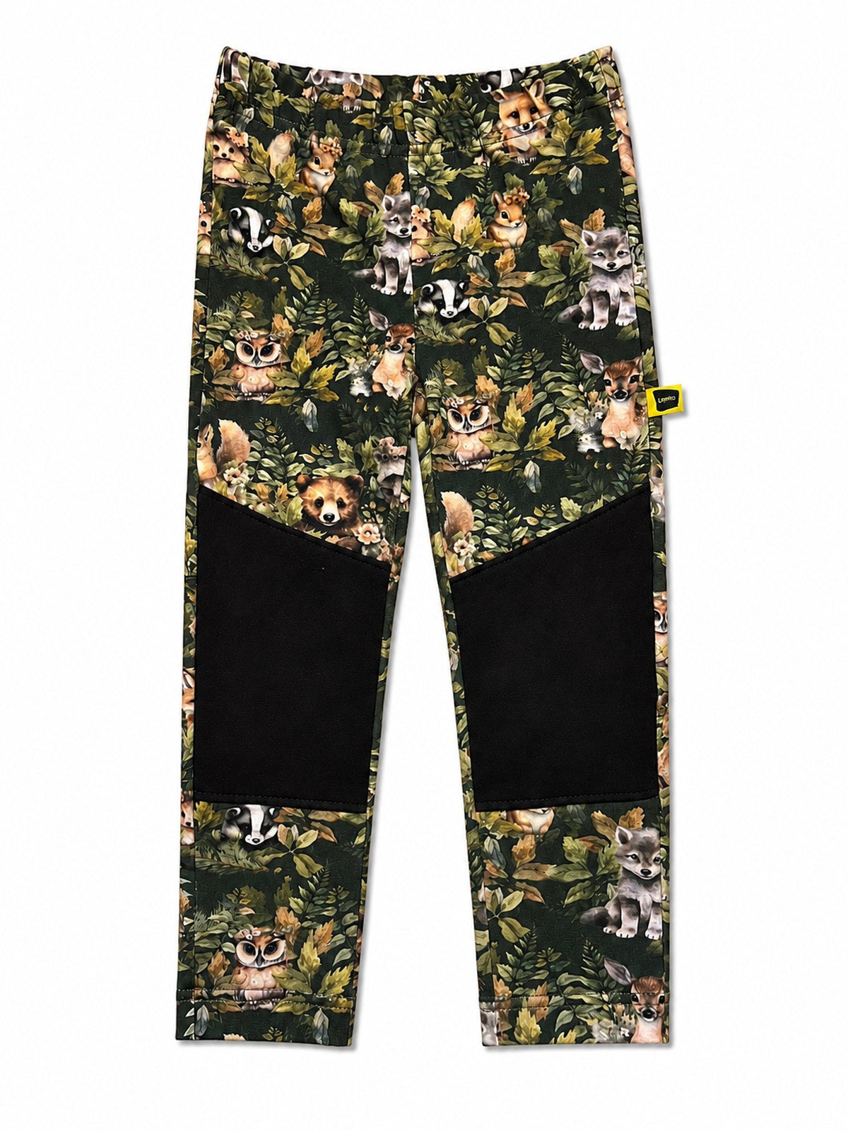 Leggings with reinforced knees - light animal print