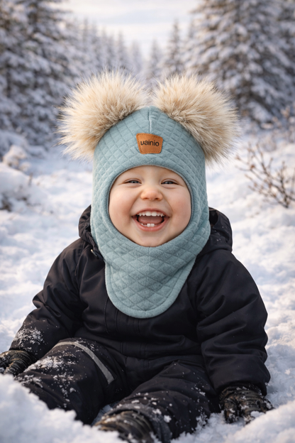 Merinovilla kypärämyssy | Vanha vihreä