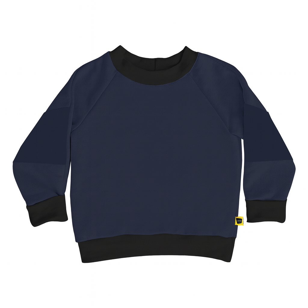 Lasten pitkähihainen paita // Tummansininen & musta