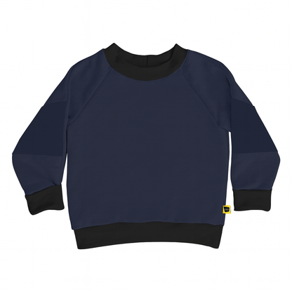 Lasten pitkähihainen paita // Tummansininen & musta