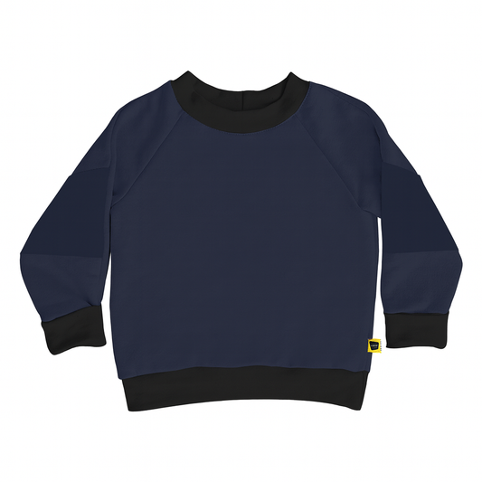 Lasten pitkähihainen paita // Tummansininen & musta