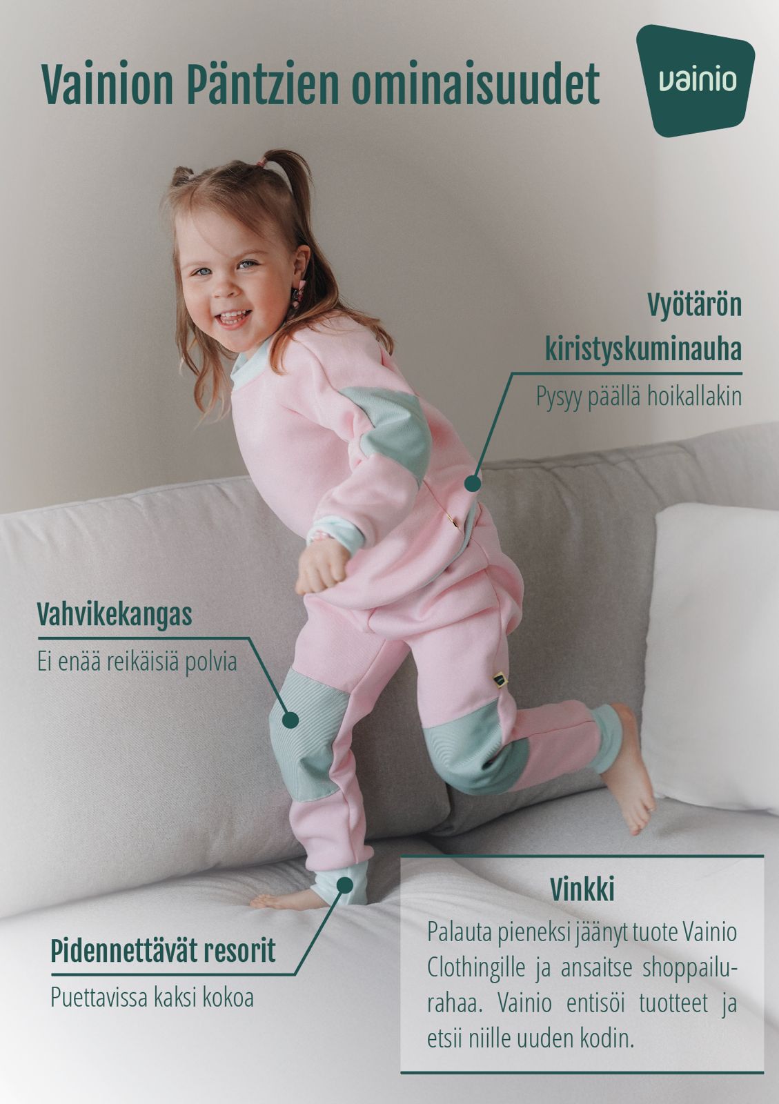 Kestävät lasten housut // Musta (hylkivyys käsitelty)