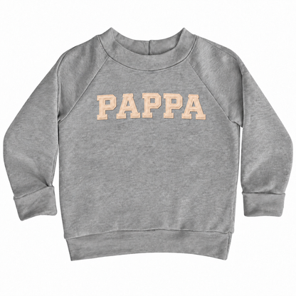 Pappa-svetari – isänpäivälahja – grey väri, kangasapplikointihavainnekuva