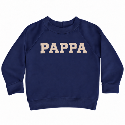 Pappa-svetari – isänpäivälahja – navy väri, kangasapplikointihavainnekuva