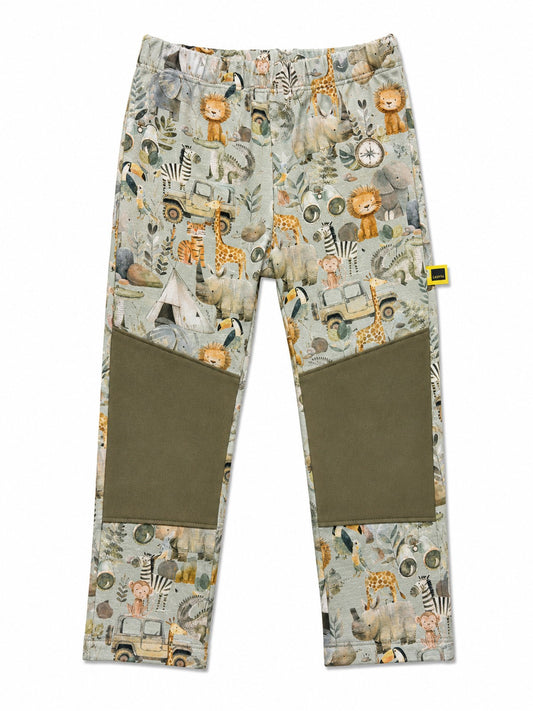 Leggings with reinforced knees - light animal print