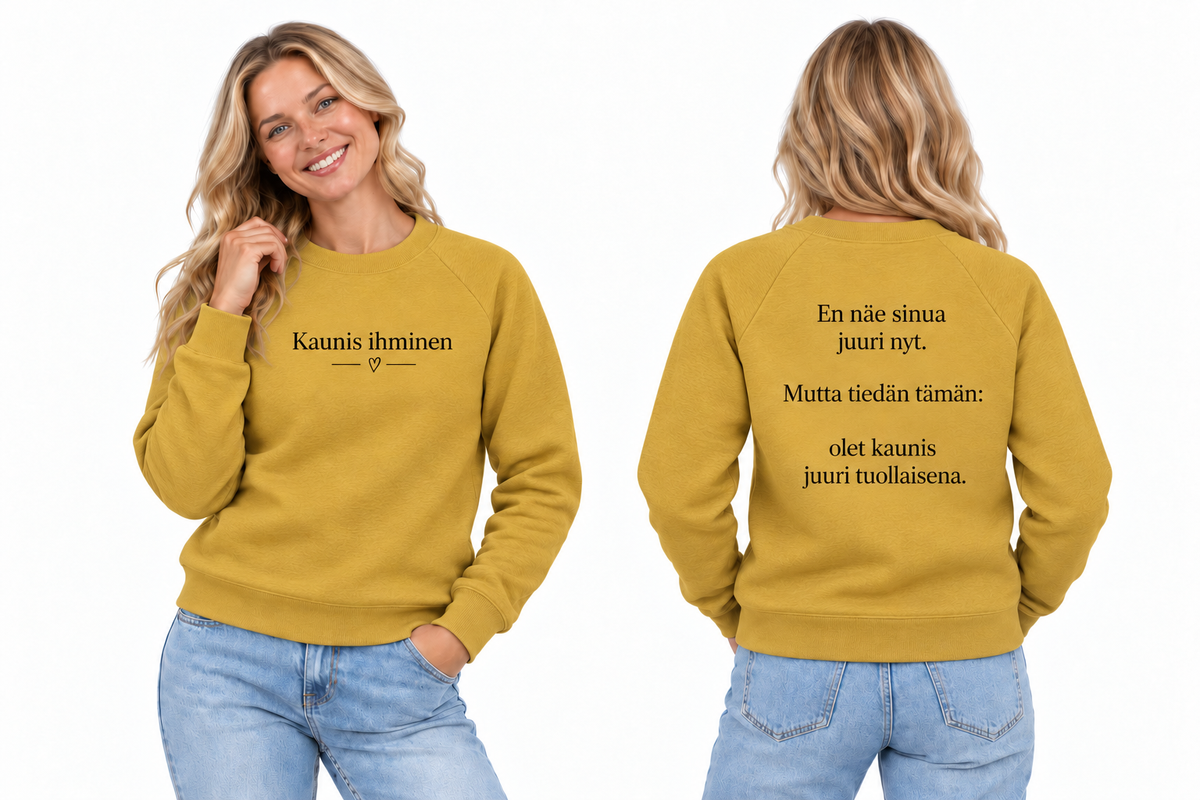 kaunis-college-mustard – edestä ja takaa