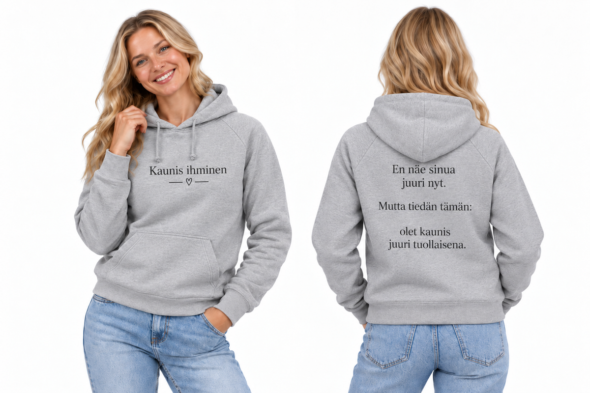 kaunis-hoodie-grey – edestä ja takaa