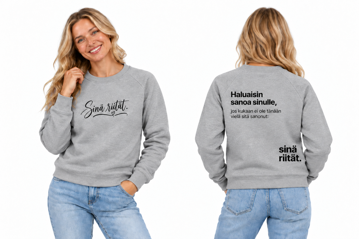 riitat-college-grey – edestä ja takaa